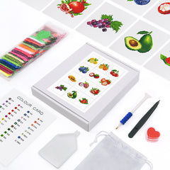 12 Mini Broderies Diamants - Fruits