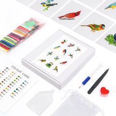 12 Mini Broderies Diamants - Oiseaux