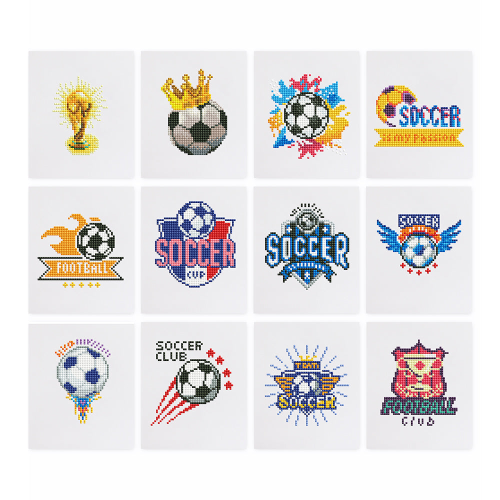 12 Mini Broderies Diamants - Football