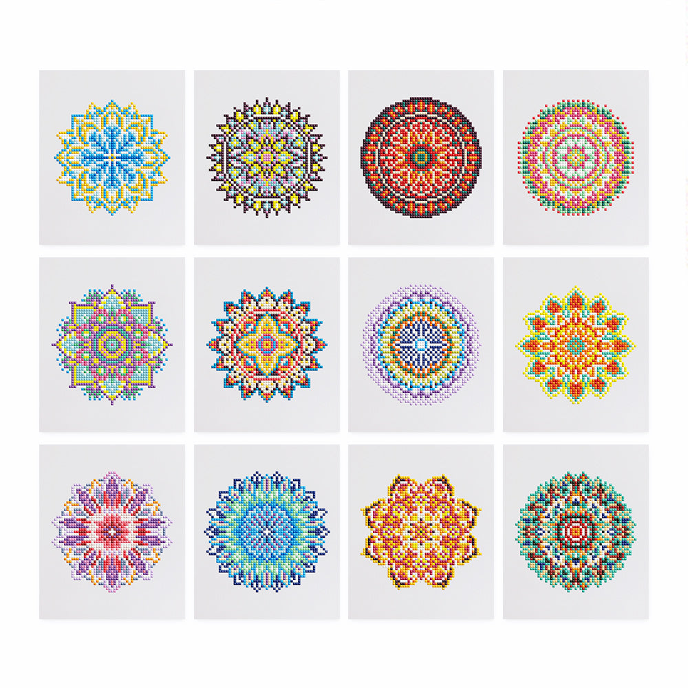 12 Mini Broderies Diamants - Mandalas