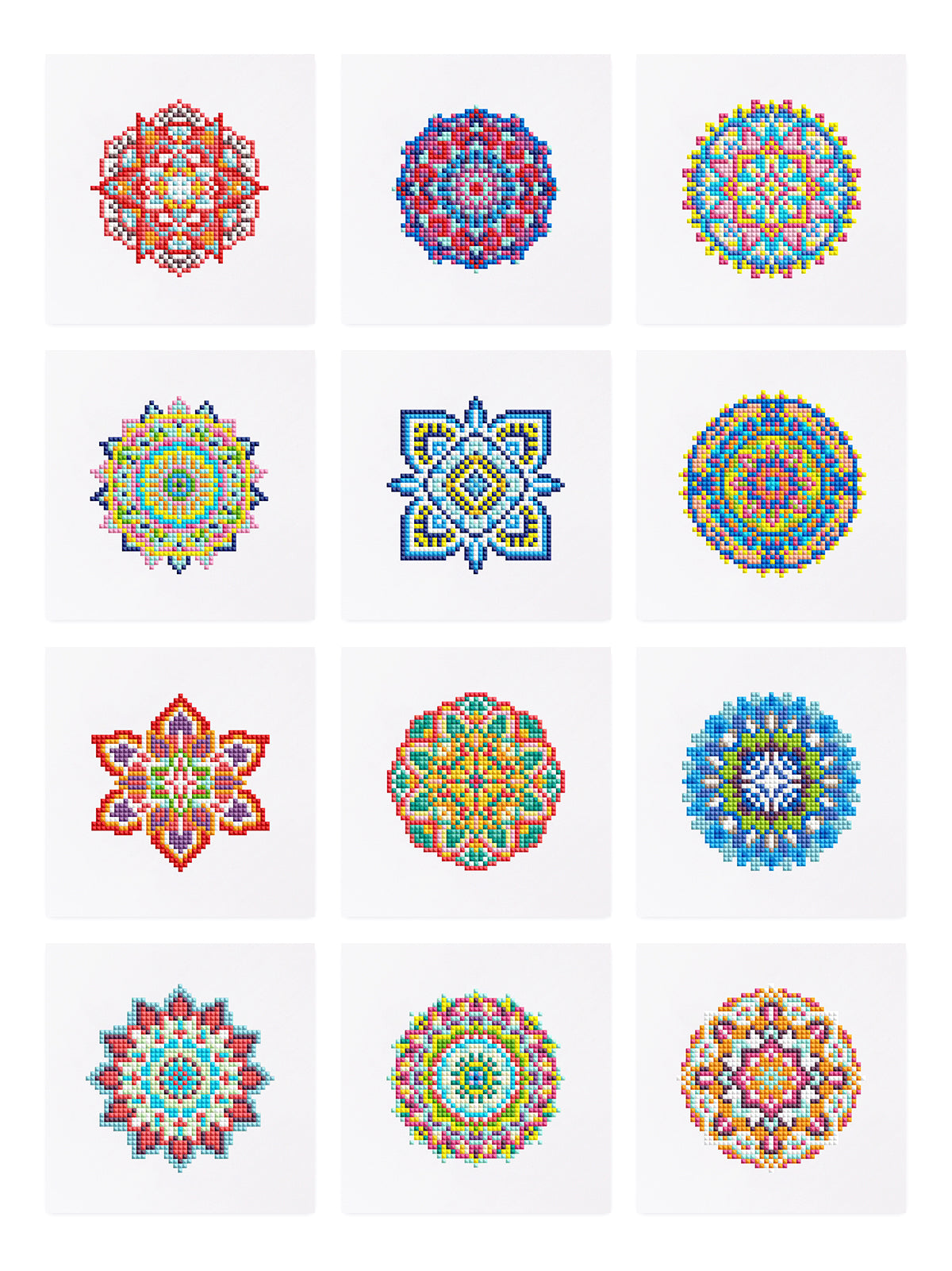 12 Mini Broderies Diamants - Mandalas 2