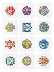 12 Mini Broderies Diamants - Mandalas 2