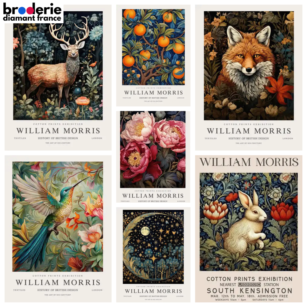 Broderie Diamant - Affiches Vintage William Morris