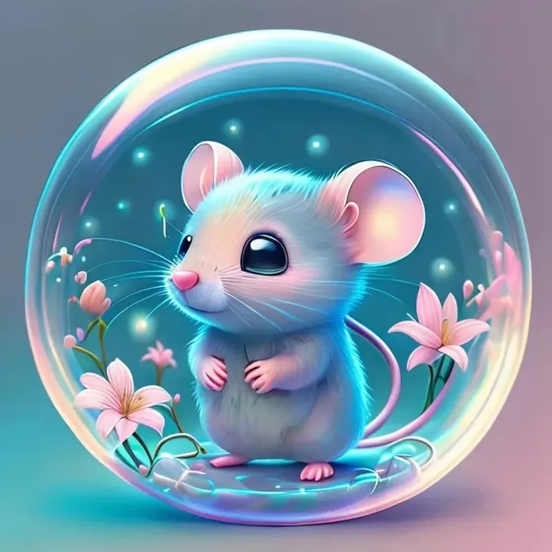 Broderie Diamant - Animaux Mignons Astrologie Chinoise  Rat