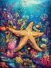 Broderie Diamant - Animaux Aquatiques  Etoile de mer