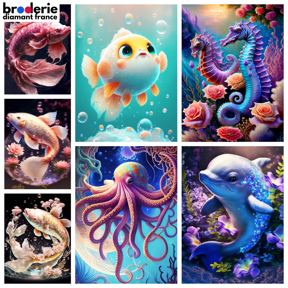 Broderie Diamant - Animaux Aquatiques 2