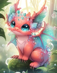 Broderie Diamant - Bébés Dragons Colorés  9