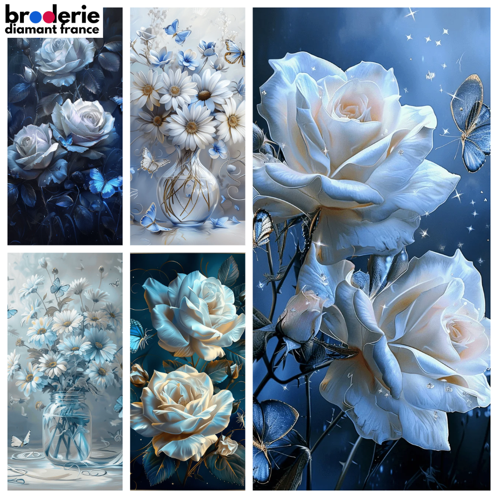 Broderie Diamant - Bouquets Blancs 2