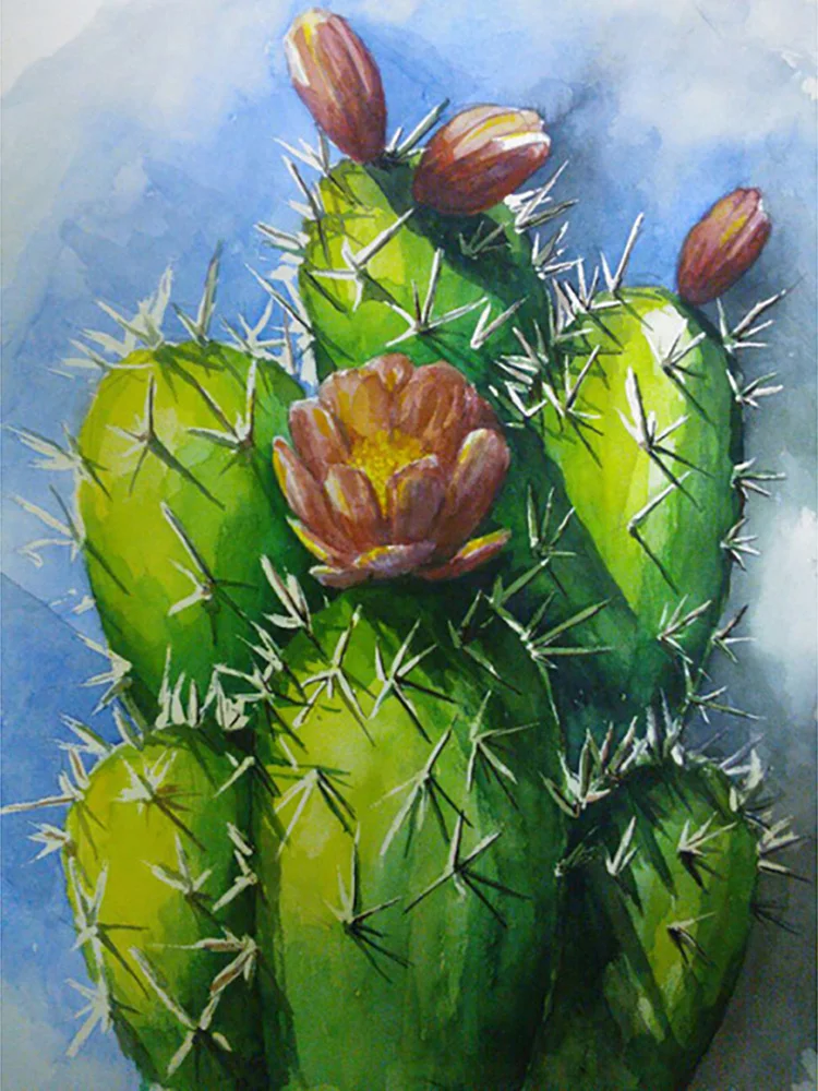 Broderie Diamant - Cactus en Fleurs 2