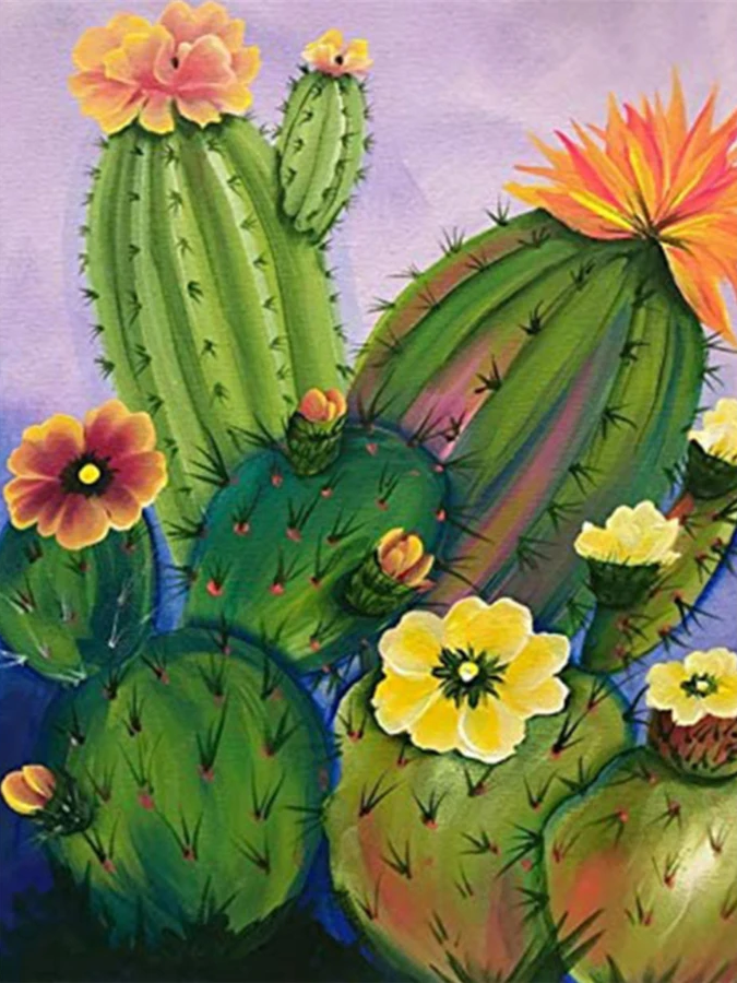 Broderie Diamant - Cactus Multicolores 10