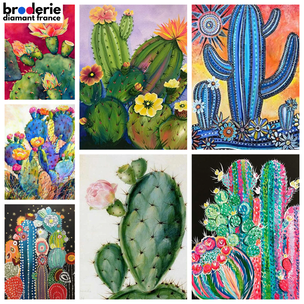 Broderie Diamant - Cactus Multicolores