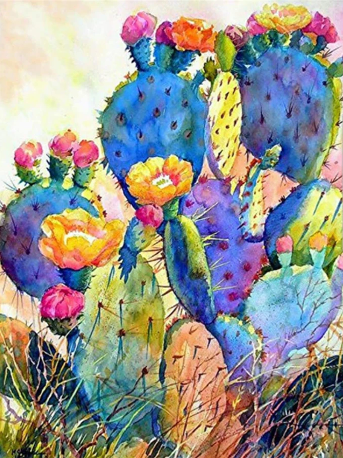 Broderie Diamant - Cactus Multicolores 6