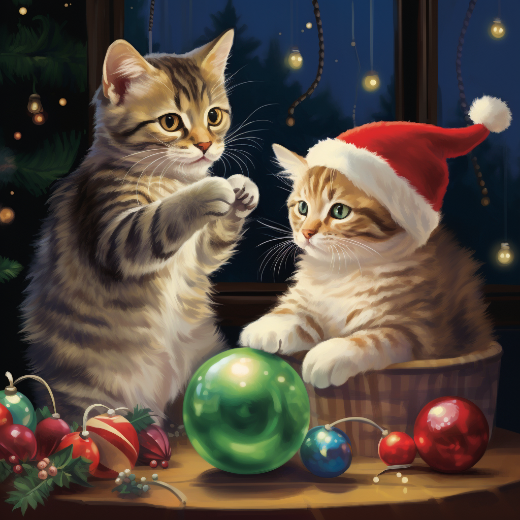 Broderie Diamant - Chats de Noël 2  6