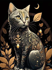 Broderie Diamant - Chats Noirs Spirituels  8