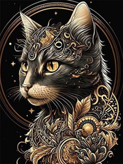 Broderie Diamant - Chats Noirs Spirituels  2