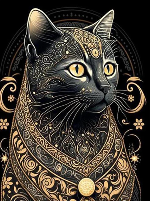 Broderie Diamant - Chats Noirs Spirituels  6