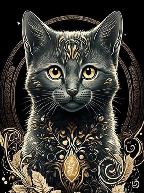 Broderie Diamant - Chats Noirs Spirituels  5