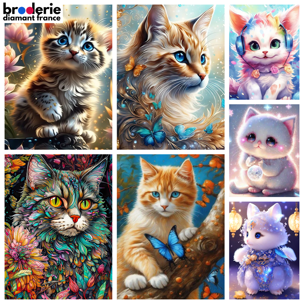 Broderie Diamant - Chats