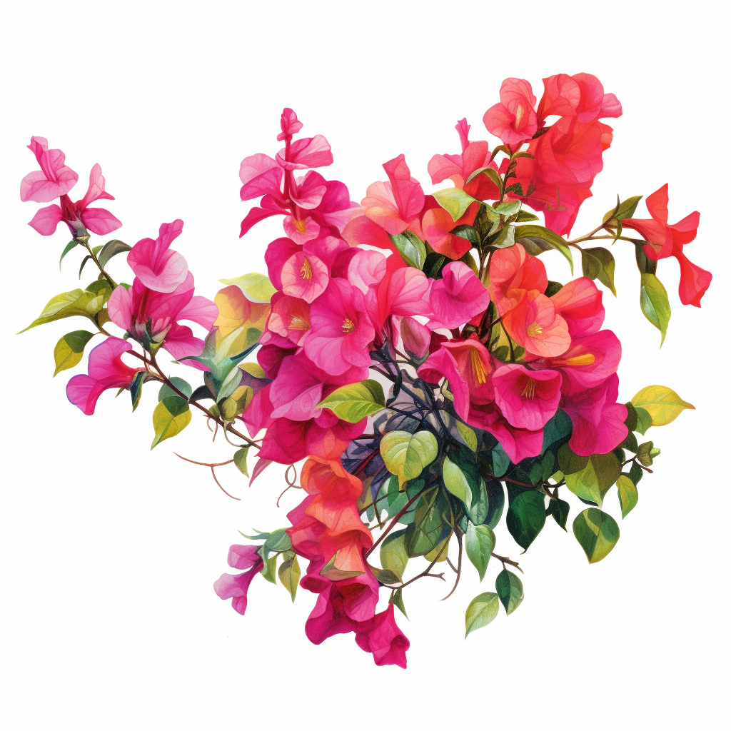 Broderie Diamant - Fleurs Bougainvilliers  11