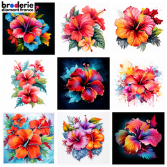 Broderie Diamant - Fleurs Hibiscus