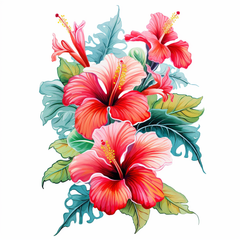 Broderie Diamant - Fleurs Hibiscus  9