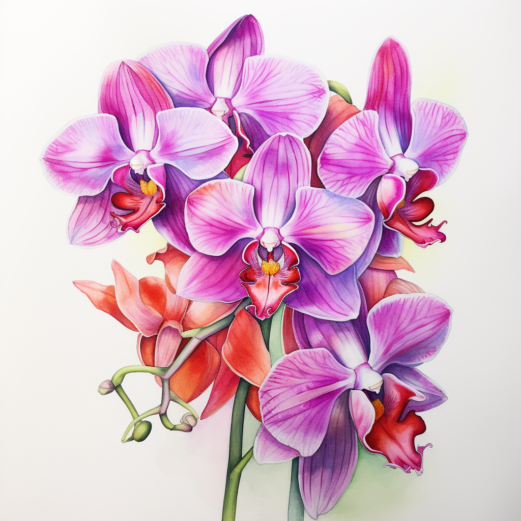 Broderie Diamant - Fleurs Orchidées  8