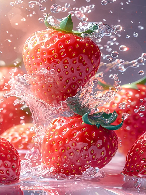 Broderie Diamant - Fruits Frais  Fraises 1