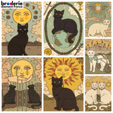 Broderie Diamant - Illustrations de Chats Style Tarot