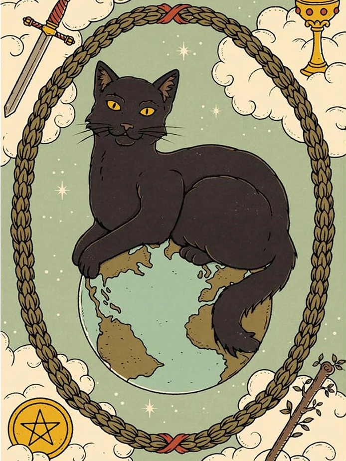 Broderie Diamant - Illustrations de Chats Style Tarot 6