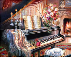 Broderie Diamant - Instruments de Musique en Peinture  2