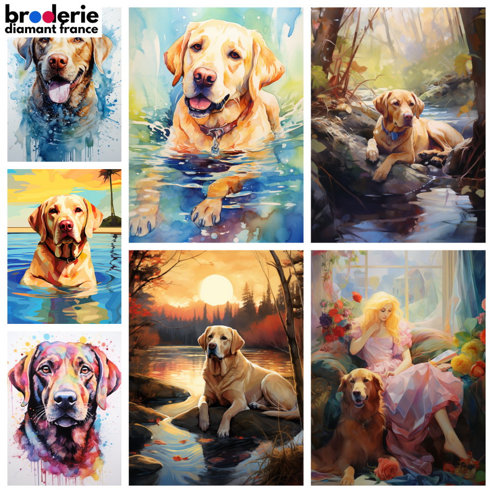 Broderie Diamant - Labradors 2