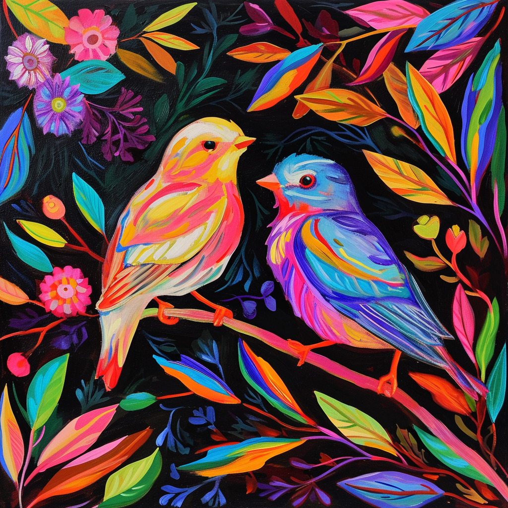 Broderie Diamant - Oiseaux Colorés  1