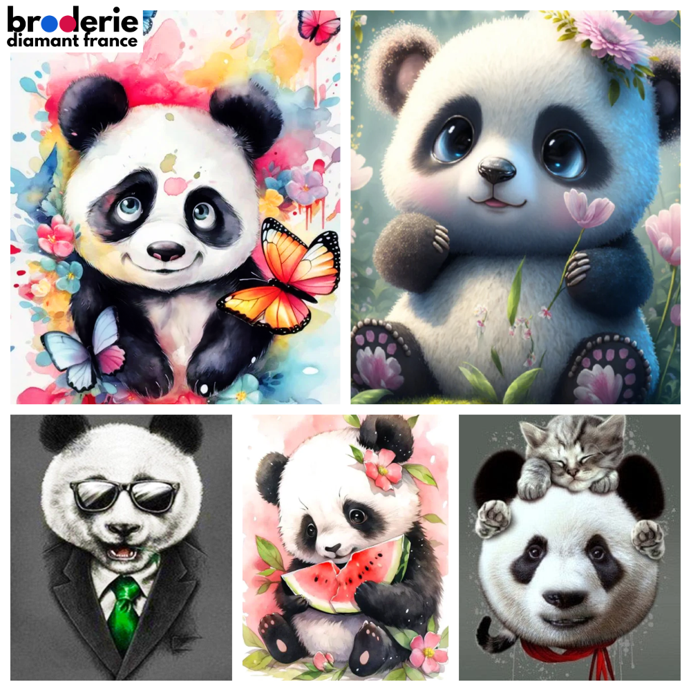 Broderie Diamant - Pandas