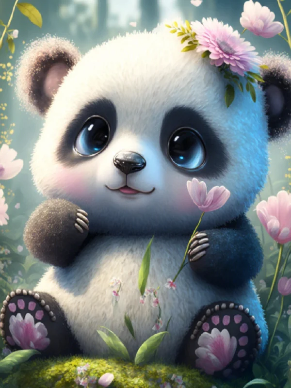 Broderie Diamant - Pandas  1