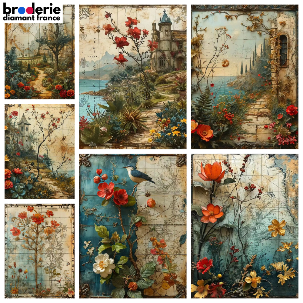 Broderie Diamant - Paysages Vintage