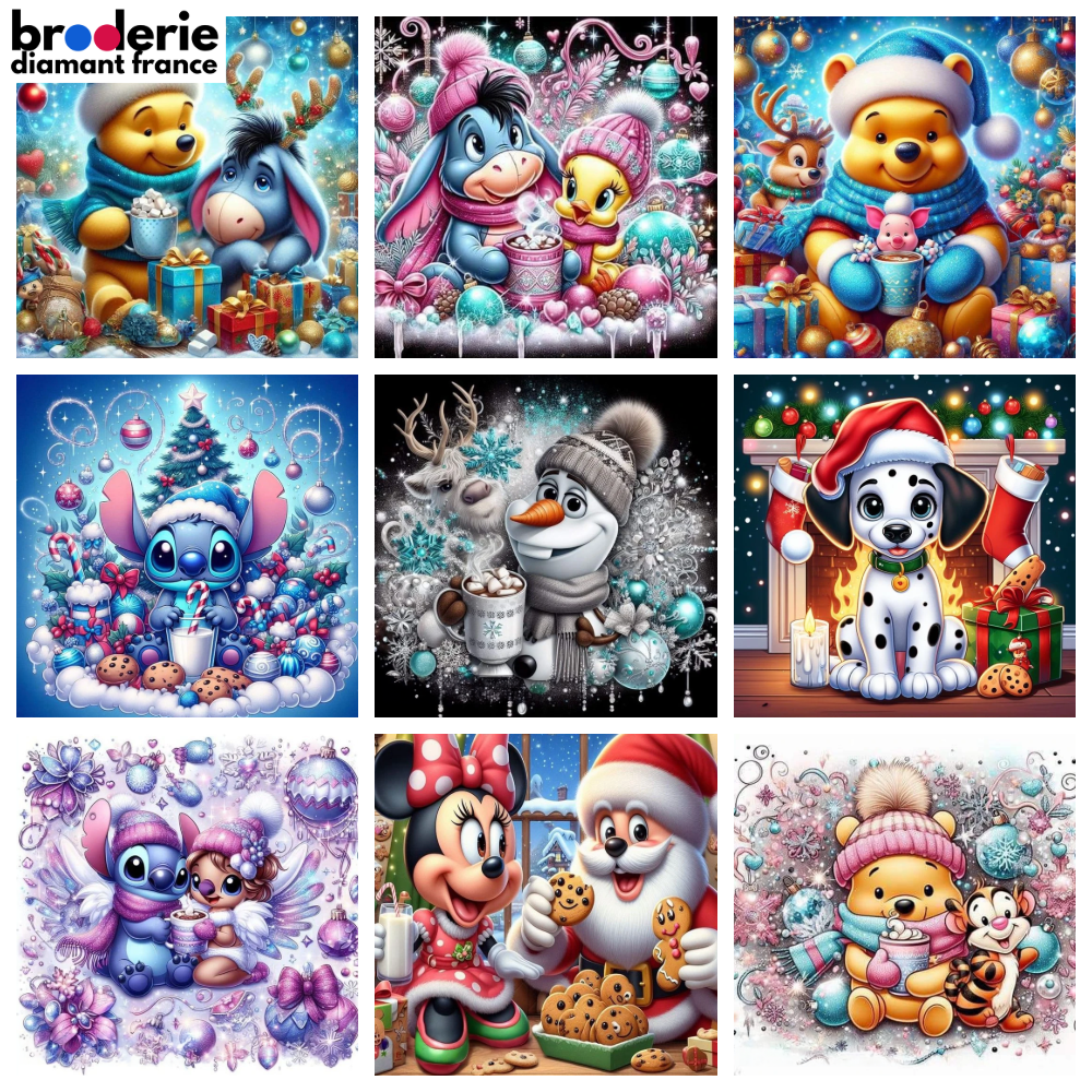 Broderie Diamant - Personnages Disney Noël