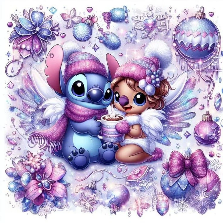 Broderie Diamant - Personnages Disney Noël  Winnie l'Ourson & Bourriquet