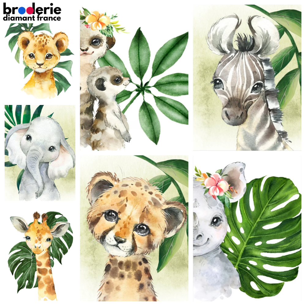 Broderie Diamant - Portraits d'Animaux et Feuillages 2