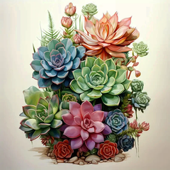 Broderie Diamant - Ravissantes Succulentes 6