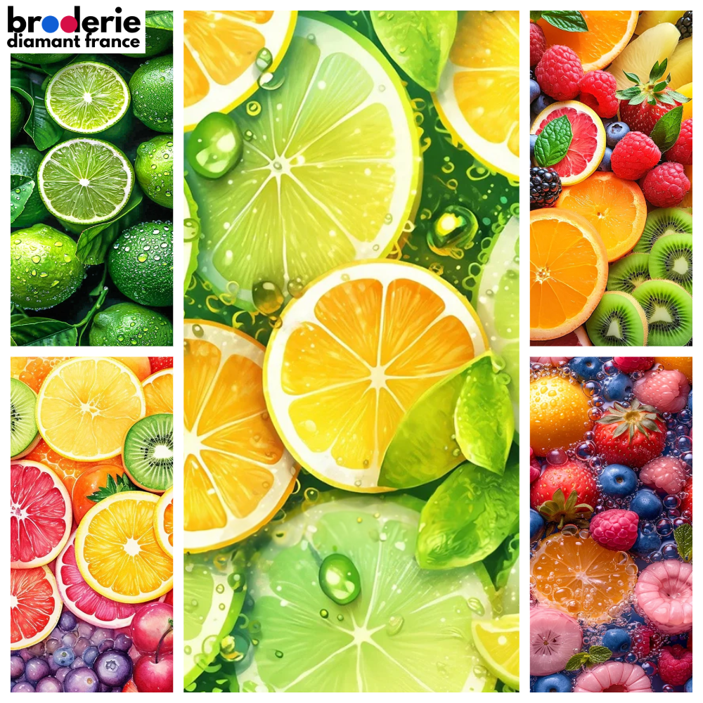 Broderie Diamant - Salades de Fruits et Agrumes