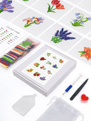 12 Mini Broderies Diamants - Fleurs